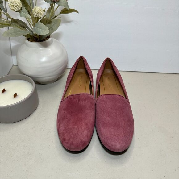 New Vionic Willa Slip On Comfort Loafer Shoes Pink Suede Leather Women's 6.5 - Picture 6 of 11